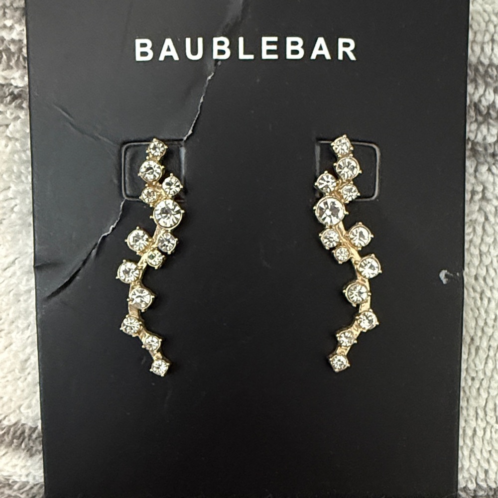 BaubleBar Gold Crystal Earrings
